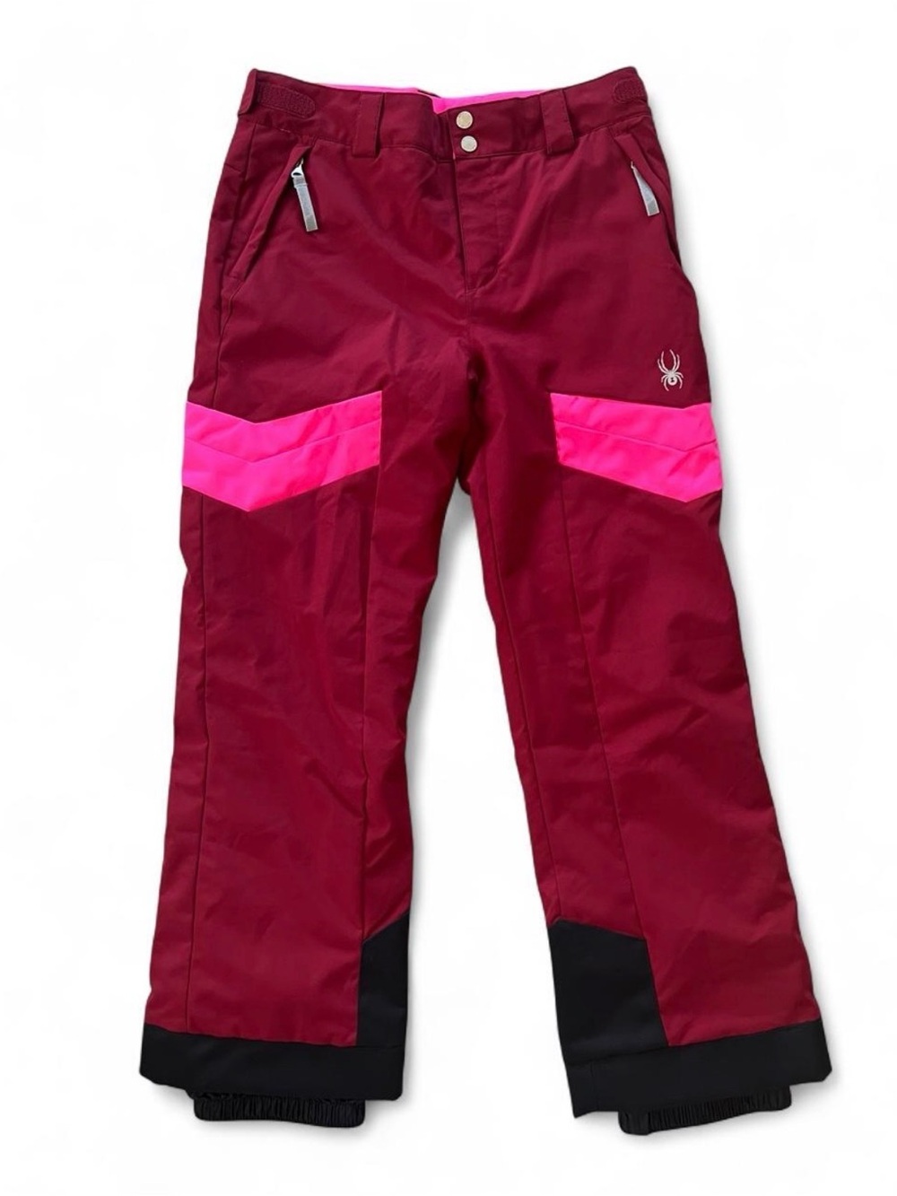 Spyder Girls Size 16 Pink Colorblock Insulated Ski Pants Room To Grow